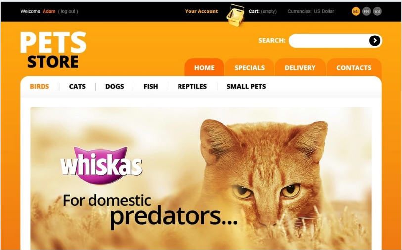 Orange Pets Store: шаблоны PrestaShop Животные Домашние животные
