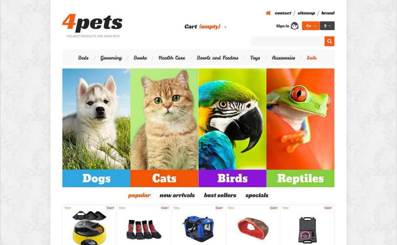 Тема PrestaShop 4Pets