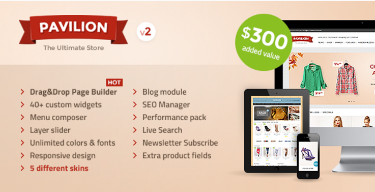 Pavilion — адаптивная тема OpenCart