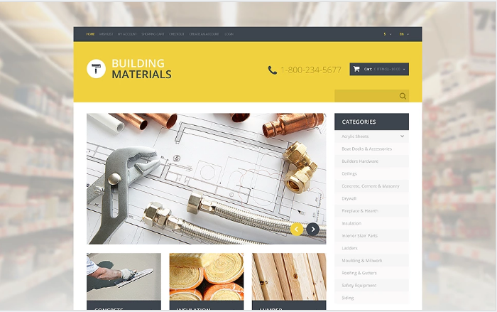 Домашний ремонт Отзывчивый шаблон OpenCart