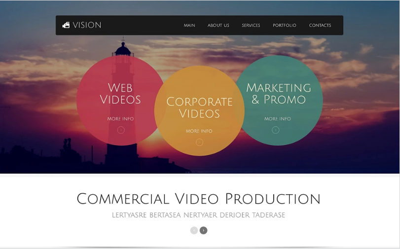 Адаптивный шаблон веб-сайта видеооператора