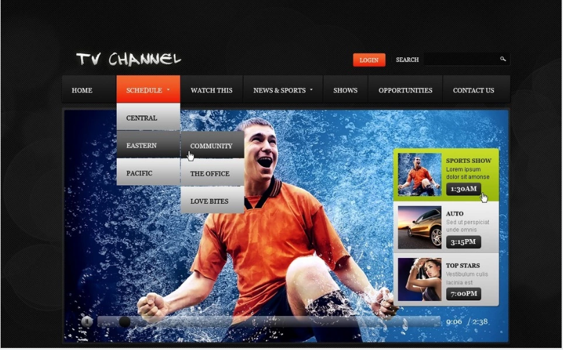 Шаблон сайта телеканала