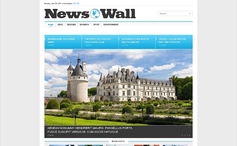 Новостной портал Адаптивный шаблон веб-сайта