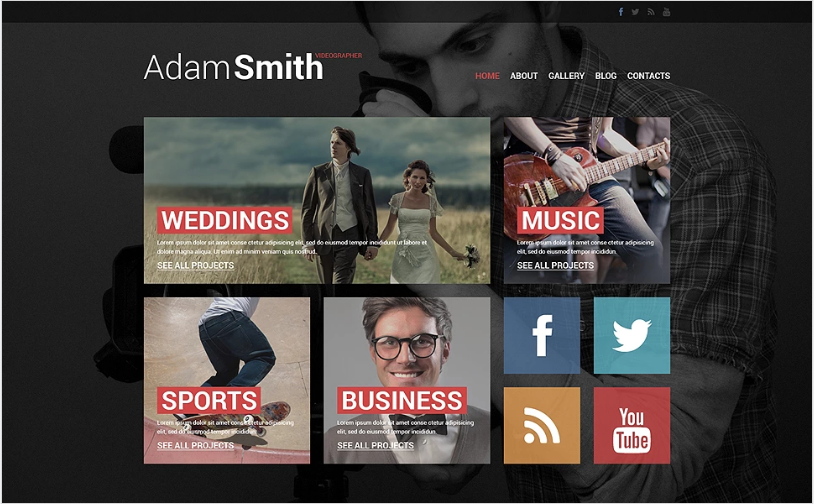 Адаптивный шаблон веб-сайта видеооператора