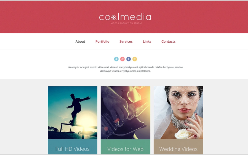 Адаптивный шаблон веб-сайта видеооператора