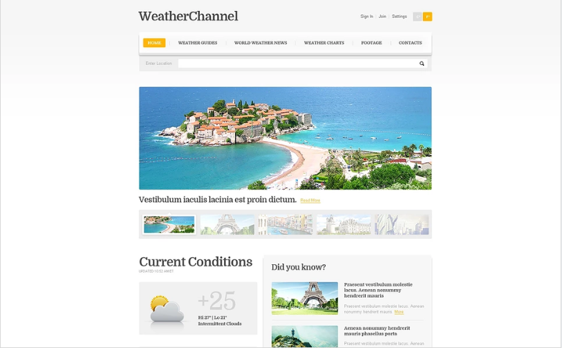 Адаптивный шаблон веб-сайта для телеканала