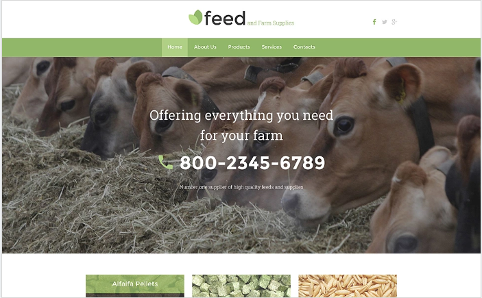 Șablon de site web responsabil pentru fermă