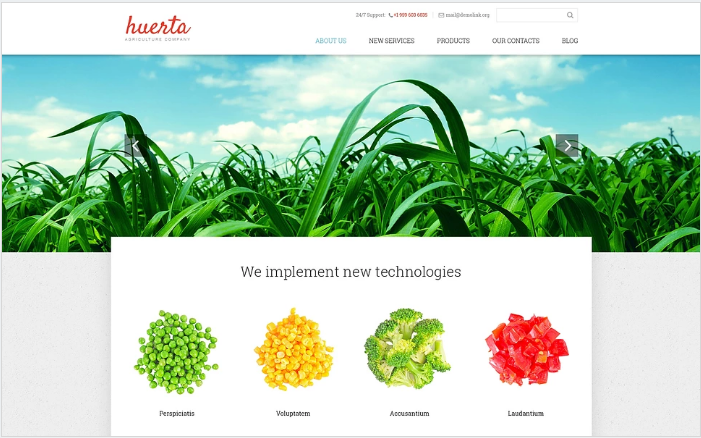 Șablon de site web responsabil pentru fermă