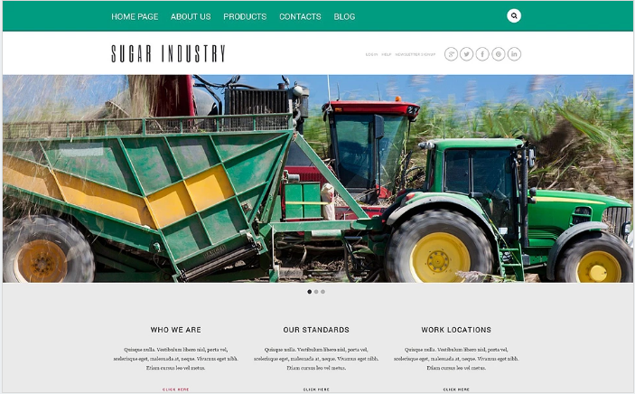 Șablon de site web adaptabil pentru agricultură