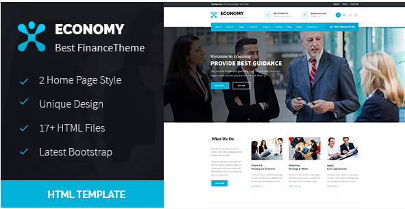 الاقتصاد - قالب HTML للتمويل والأعمال