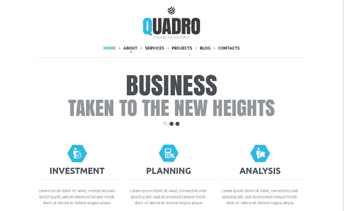 قالب موقع الويب المستجيب للمحاسبة