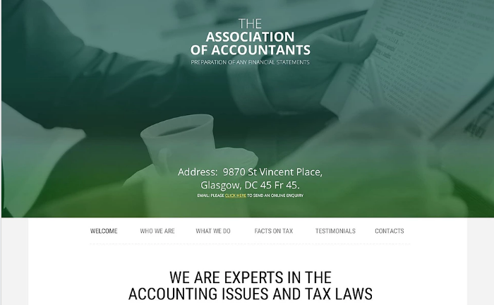 قالب الموقع العام للمحاسب