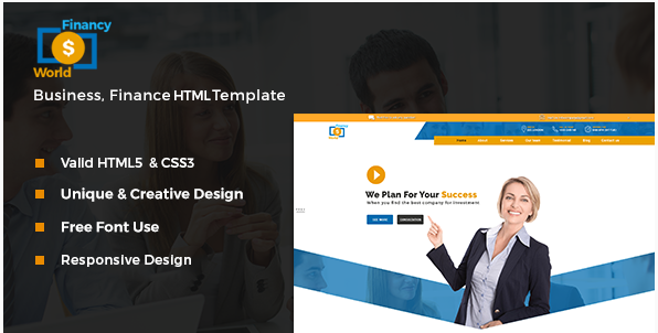 عالم المالية | قالب HTML المالي