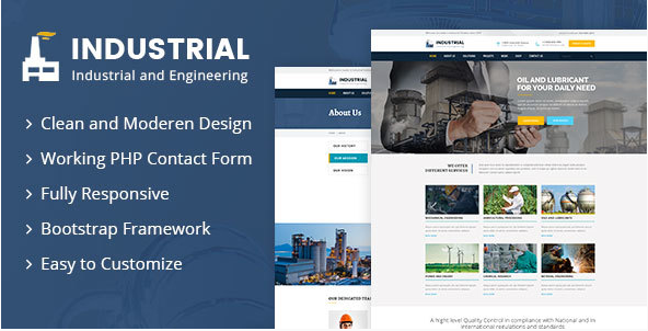 Industrial - промышленный и инженерный HTML-шаблон