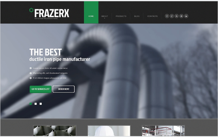 Промышленный адаптивный шаблон веб-сайта