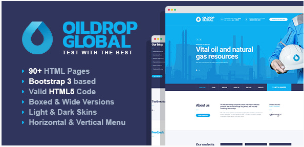 OilDrop - HTML-шаблон нефтегазовой промышленности с конструктором