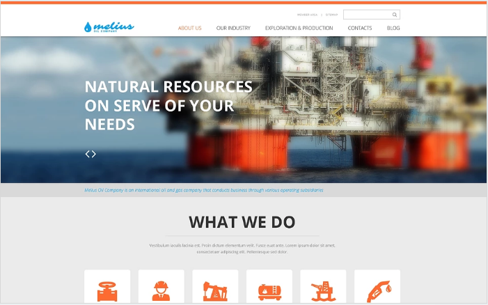 Адаптивный шаблон веб-сайта для газа и нефти