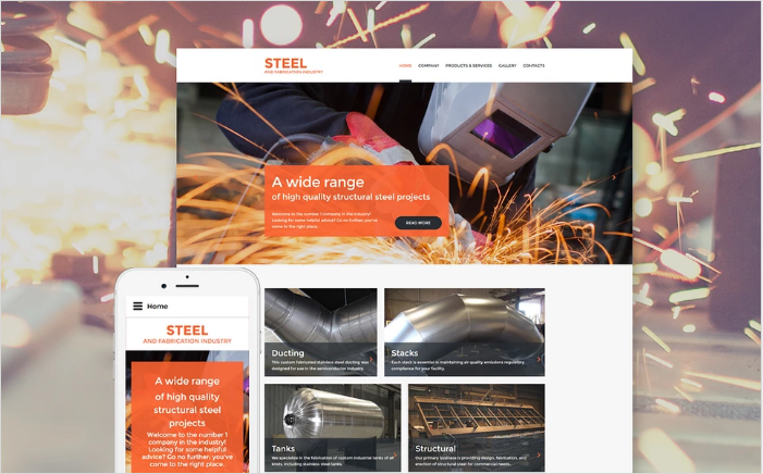 Адаптивный шаблон веб-сайта для сварки