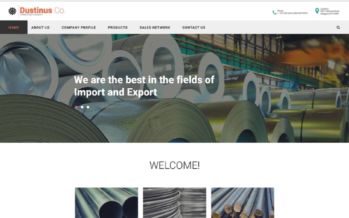 Промышленный адаптивный шаблон веб-сайта