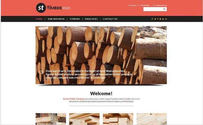 Адаптивный шаблон веб-сайта по лесоматериалам