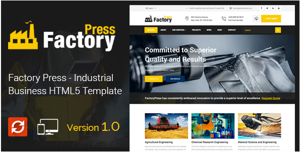 Заводской пресс - Шаблон HTML5 для промышленного бизнеса