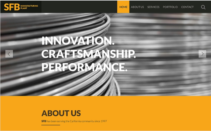 Промышленный адаптивный шаблон веб-сайта