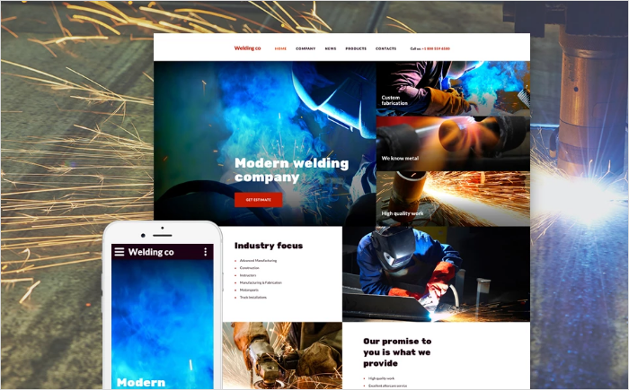 Шаблон веб-сайта сварочной компании