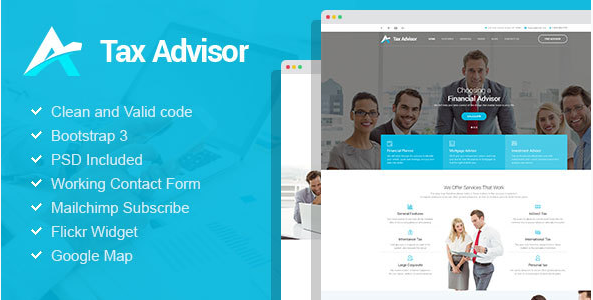 Vergi Danışmanı - Mali Müşavir Avukat HTML Şablonu
