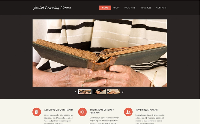 قالب موقع ويب مسيحي مستجيب