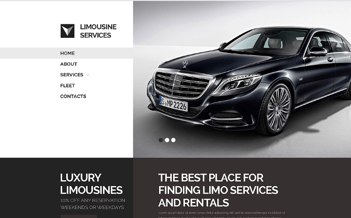 Шаблон сайта перевозки лимузинов