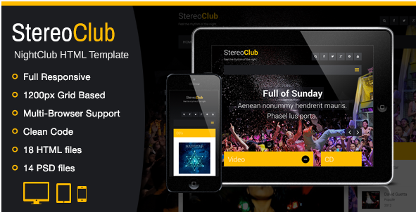 HTML-Vorlage für StereoClub / NightClub