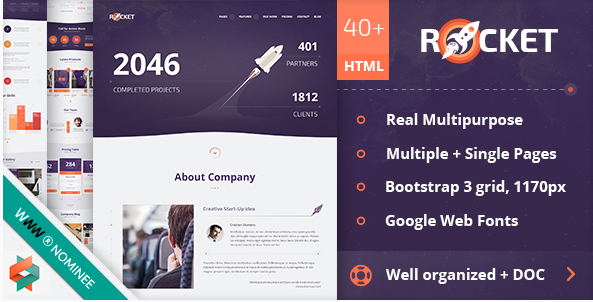 Rocket - Template HTML Serbaguna yang Kreatif