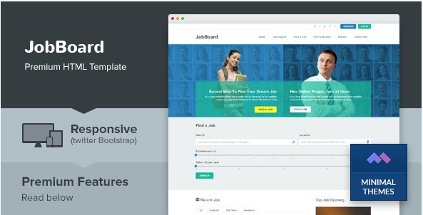 JobBoard - قالب HTML لسوق العمل سريع الاستجابة