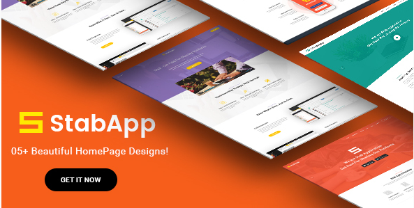 StabApp - Page de destination de l'application - Modèle PSD