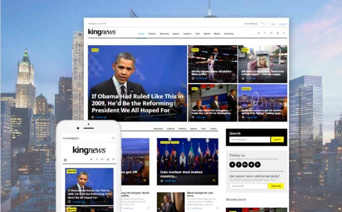 KingNews - Temas de WordPress para revistas
