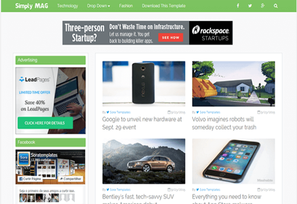 ببساطة قالب Blogger خالية من ماج