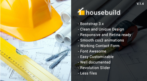 Housebuild - Plantilla de negocio de construcción HTML
