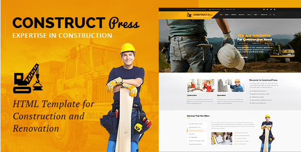 Construct Press - Plantilla HTML de construcción y renovación