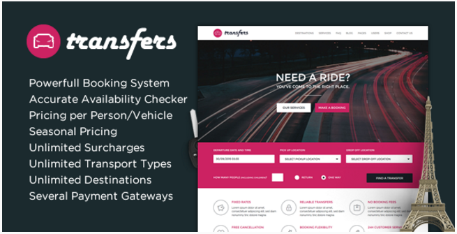 Transfers - Tema de WordPress para transporte y alquiler de coches