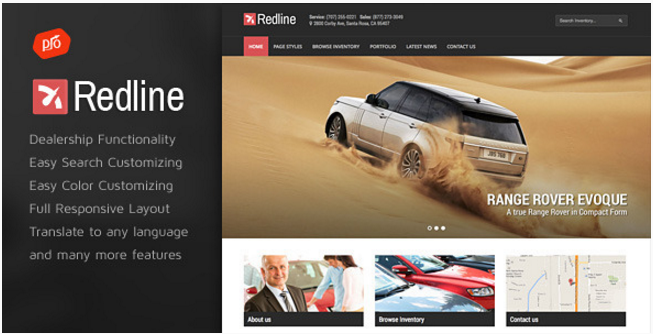 Redline - Tema de WordPress para concesionarios de automóviles