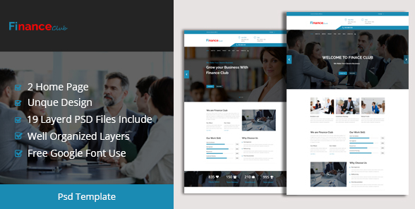 Templat PSD Keuangan Klub Keuangan & Bisnis