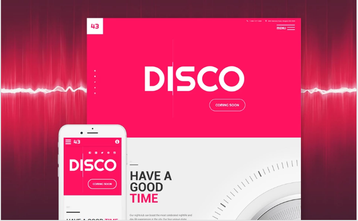 Plantilla Web para Sitio de Discoteca