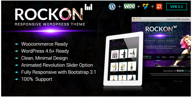 Music Club -Tema de WordPress para club/fiesta Rockon