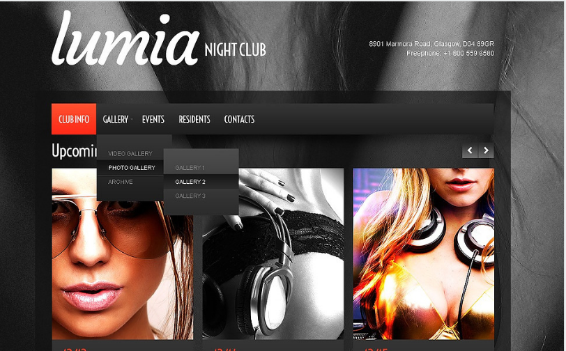 Plantilla web para sitio web de club nocturno
