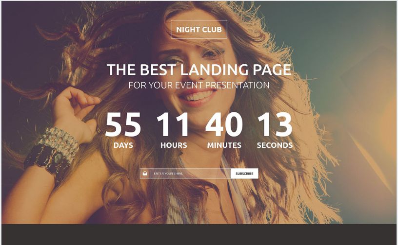 Plantilla de página de destino receptiva de club nocturno