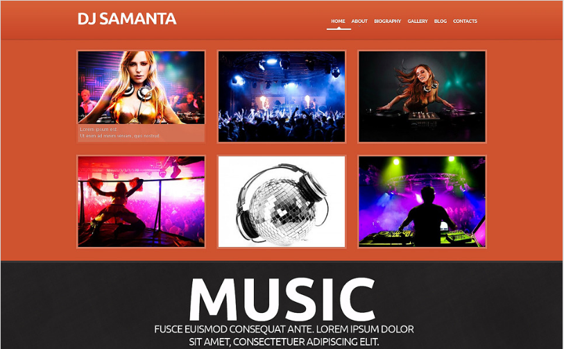 Tema de WordPress receptivo de DJ