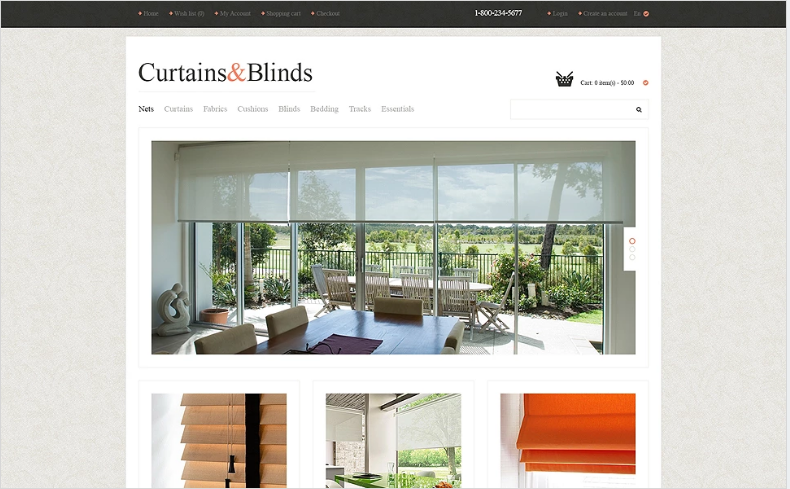 Plantilla OpenCart responsiva para decoración de ventanas