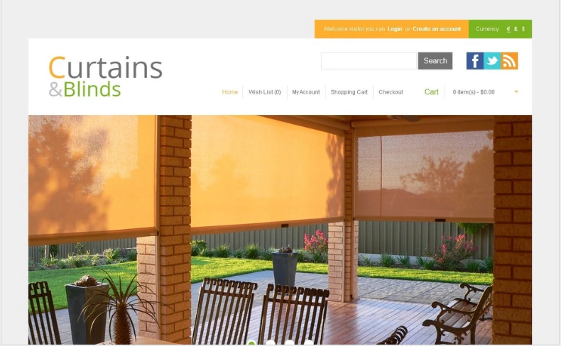 Plantilla OpenCart para persianas y cortinas