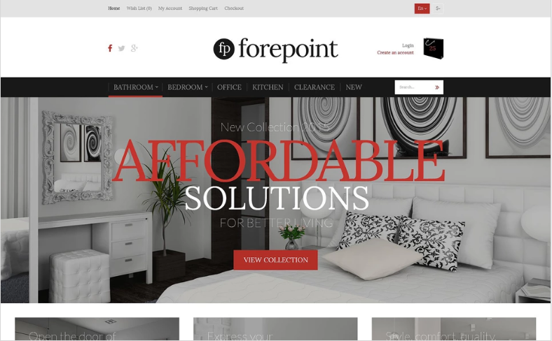 Plantilla OpenCart para tienda de muebles