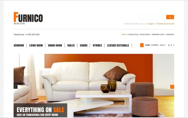 Muebles para la comodidad Plantilla OpenCart